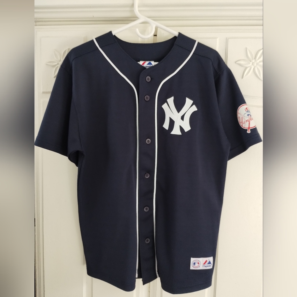 Majestic New York Yankees Navy Button-Up Baseball Jersey